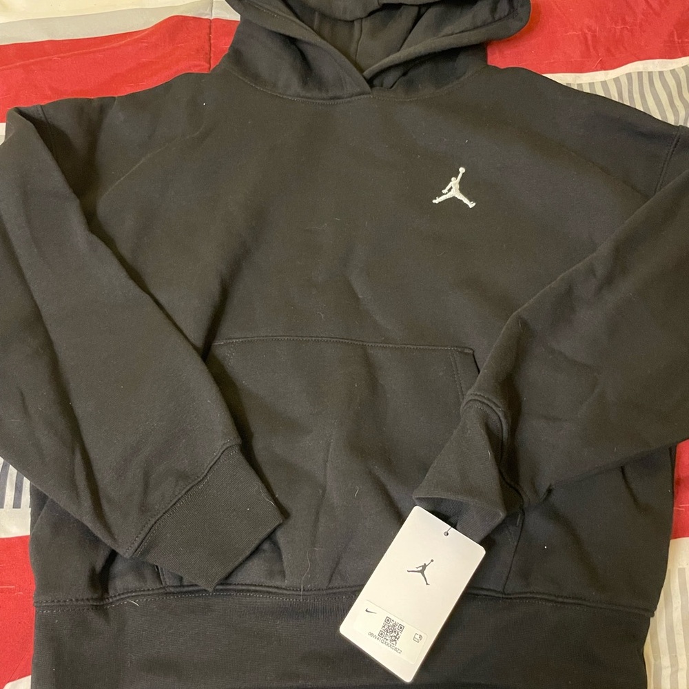 Jordan Black Hoodie with White Logo